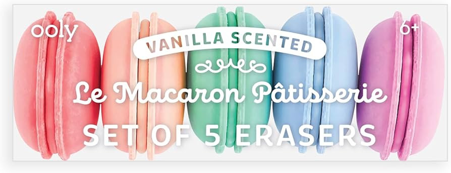 OOLY Le Macaron Patisserie Vanilla-Scented Erasers for Pencils, Easter Activities for Kids, 1.75"... | Amazon (US)