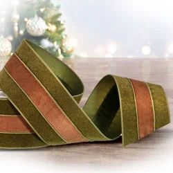 The Holiday Aisle® Corduroy Stripe Velvet Wired Ribbon | Wayfair North America
