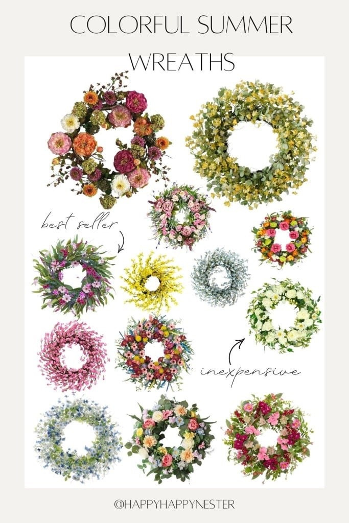 https://happyhappynester.com/colorful-summer-wreaths/