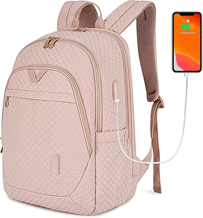 Womens Backpack BAGSMART Laptop Backpacks Travel Business with USB Charging Port 15.6 inch Colleg... | Amazon (US)