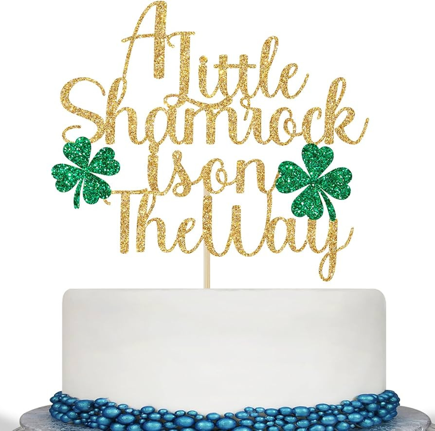 A Little Shamrock is on the Way Cake Topper, Lucky Baby Shower Decorations, St Patrick's Day Baby... | Amazon (US)