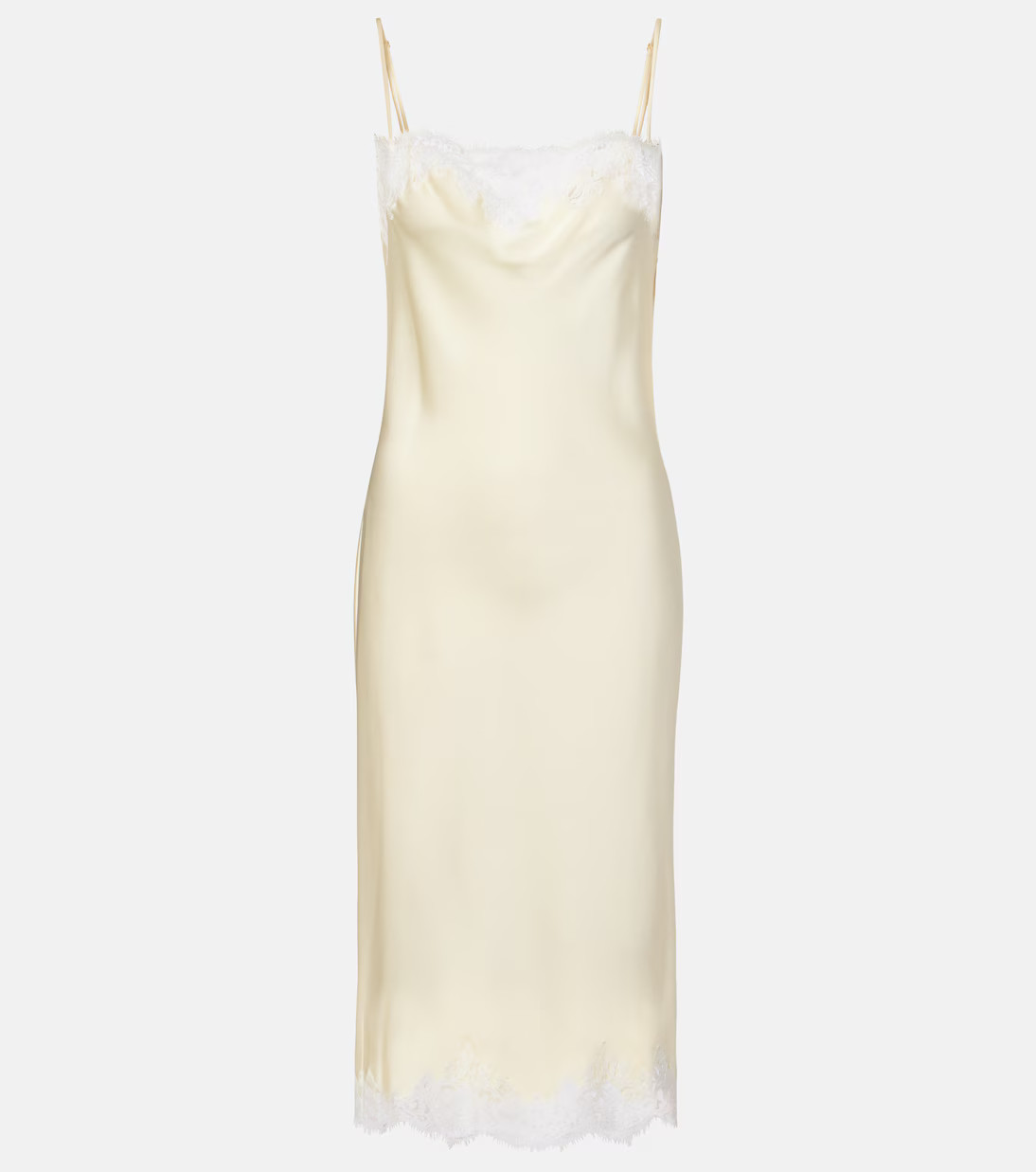 Lace-trimmed satin slip dress | Mytheresa (UK)