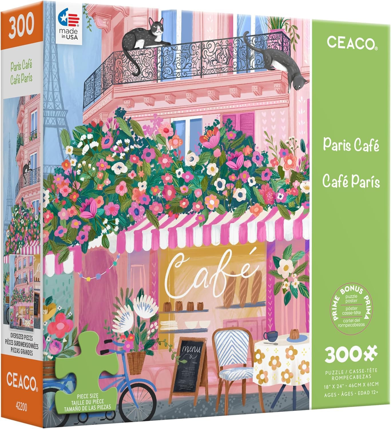 Ceaco - Paris Café - 300 Oversized Piece Jigsaw Puzzle | Amazon (US)