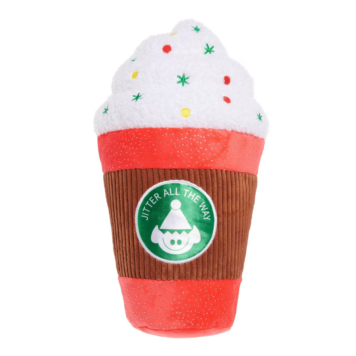 BARK Holiday Santa's Workchomp Jumbo Jingle Latte Dog Plush Toy | Target