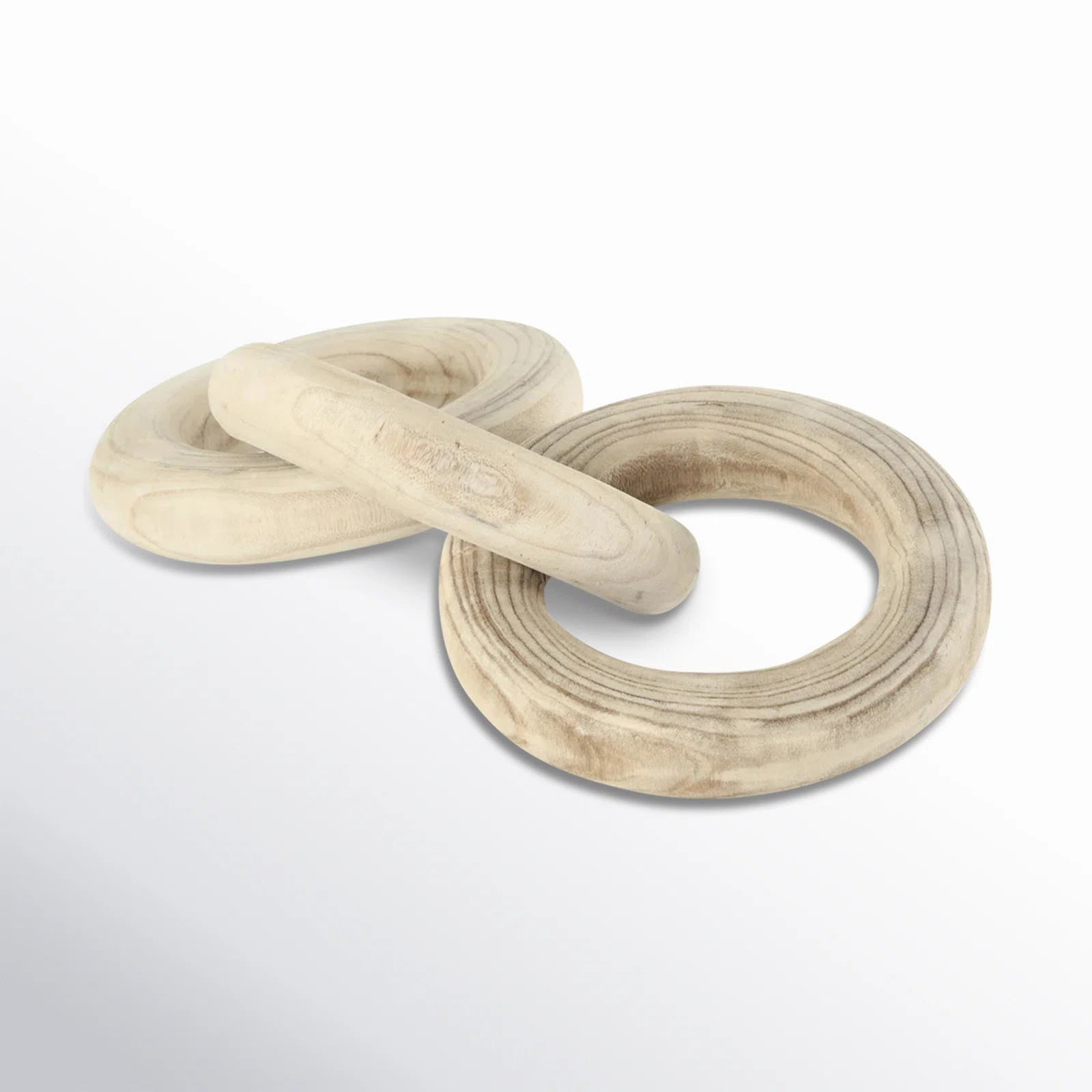 Elberson Wood 3 Link Chain Decorative Sculpture with Natural Wood Grain | Wayfair North America