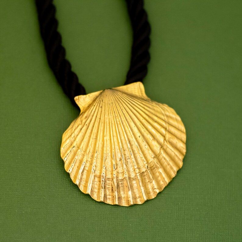 24 Inch, Vintage Sea Shell Pendant Black Braids Lace Necklace, K36 - Etsy | Etsy (US)