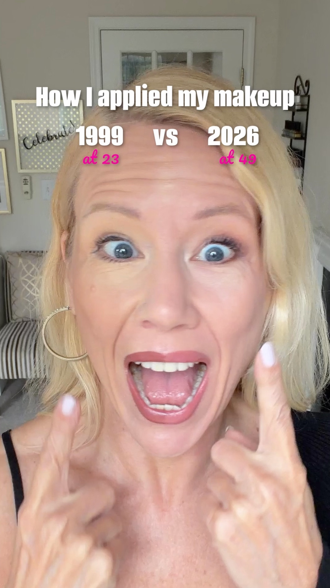 How I applied my makeup 1999 (at 23)  vs today at 49! I mean: back then we had no YouTube tutorials and basically no clue. I definitely forgot to apply foundation on my neck, the foundation was too light. I applied too much concealer under my eyes. I used too much powder. I tweezed out all my eyebrows (thanks Pamela) and the bronzer went all over my face! We had no clue about contouring. I guess the result still looked fine (back then) because I was 23! Hahahaha. Which side do you prefer? 


#LTKBeauty #LTKOver40