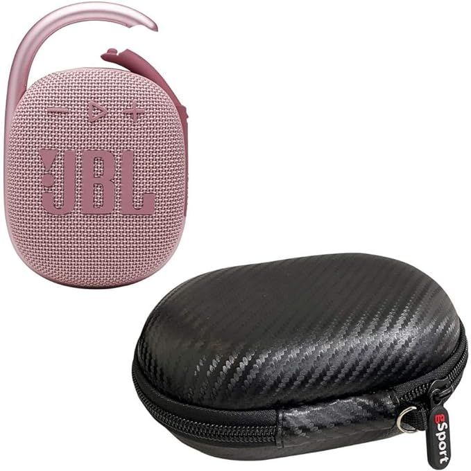 JBL Clip 4 Waterproof Portable Bluetooth Speaker Bundle with gSport Carbon Fiber Case (Pink) | Amazon (US)