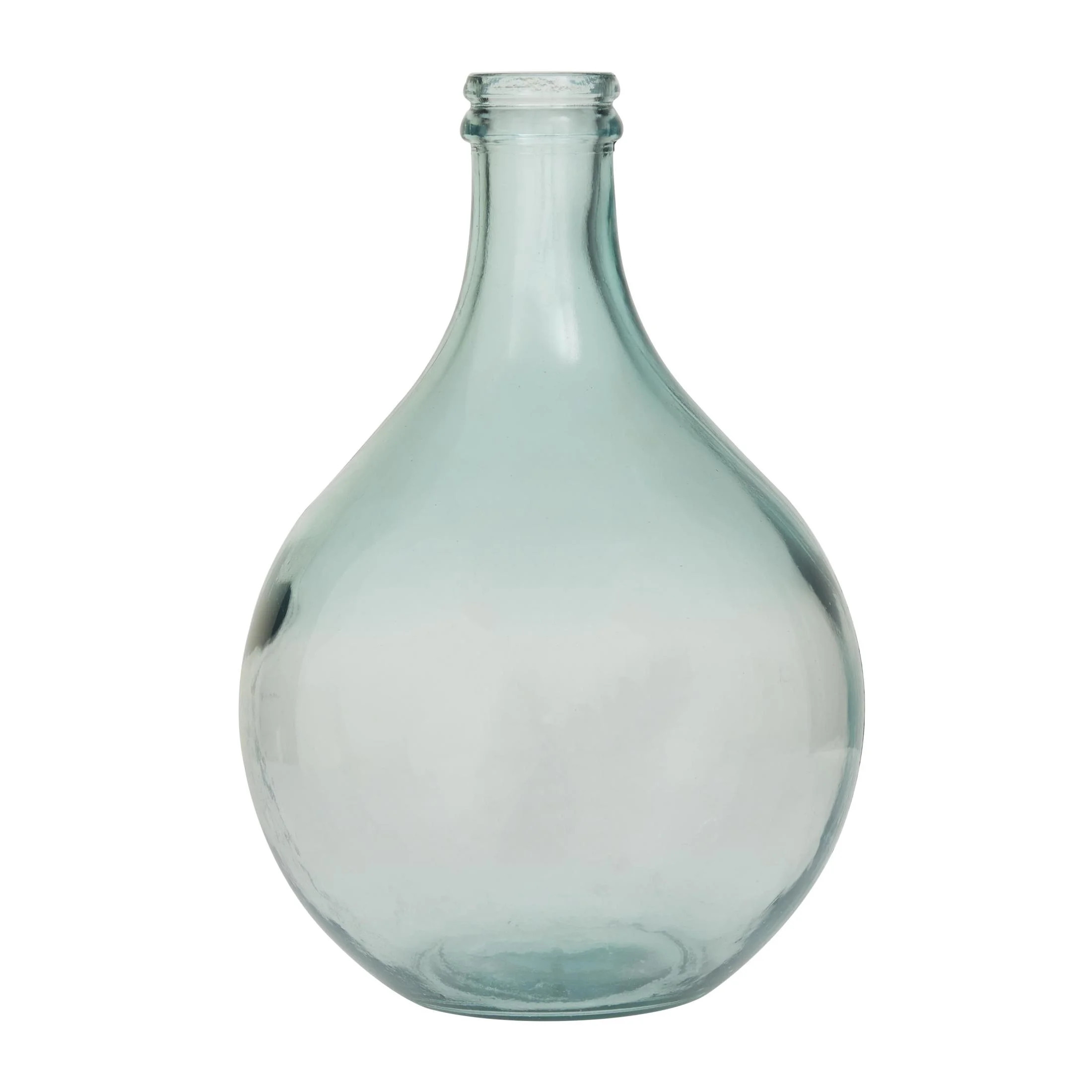 DecMode Teal Recycled Glass Handmade Spanish Bottle Neck Decorative Vase, 11" x 11" x 17" - Walmart.com | Walmart (US)