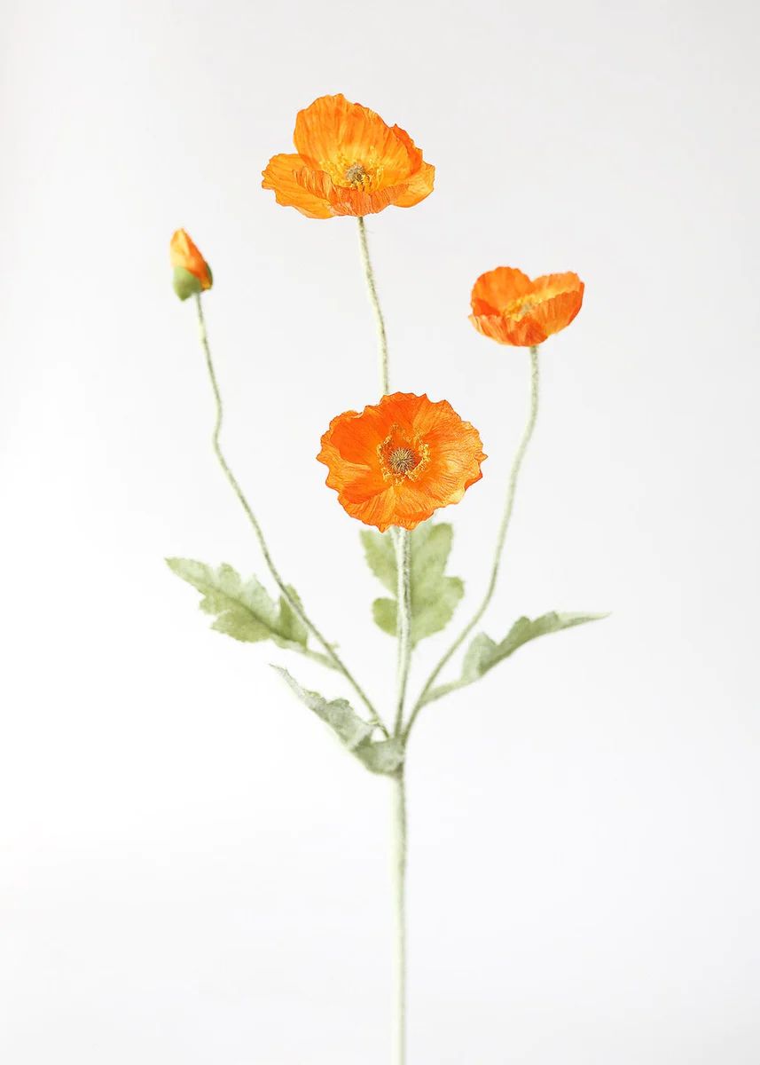 Fake Poppy Flower in Orange - 23 | Afloral (US)