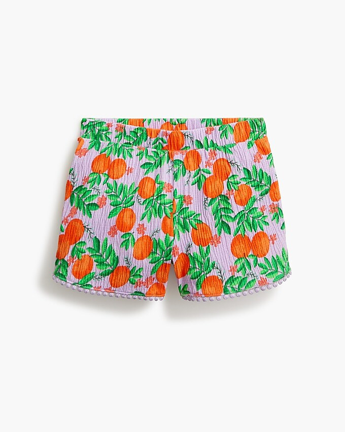 Girls' orange-print crinkle-knit short | J.Crew Factory