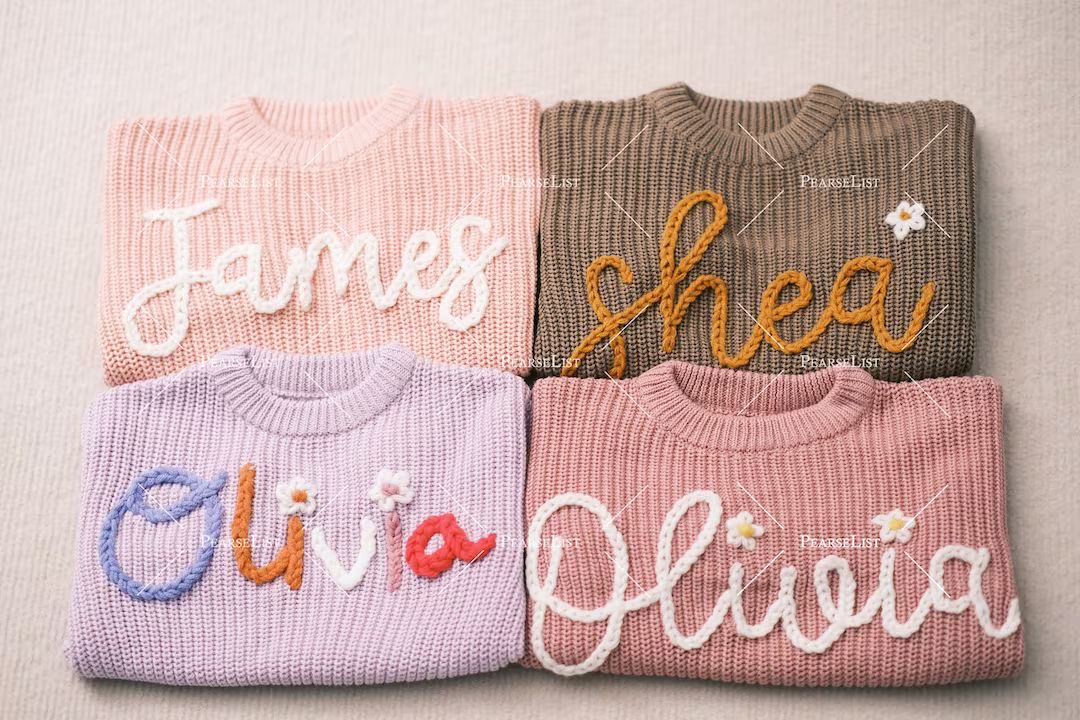 Adorableness Personified: Personalized Baby Sweaters With Cherished Embroidery to Celebrate Their... | Etsy (US)