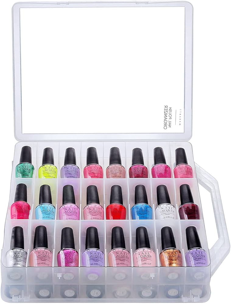 Makartt Universal Clear Nail Polish Organizer Holder for 48 Bottles Adjustable Dividers Space Sav... | Amazon (US)