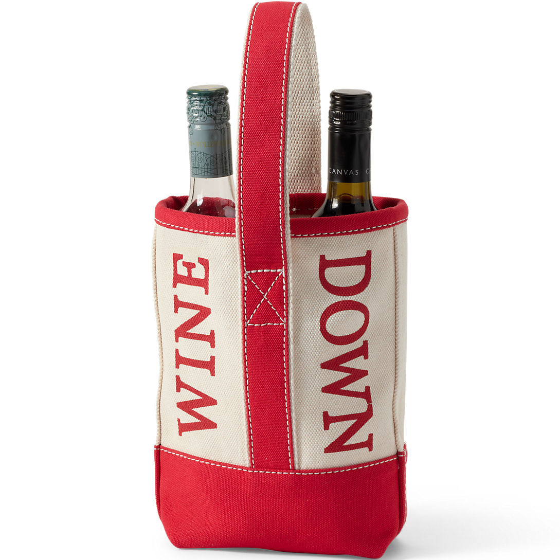 Canvas Wine Bottle Tote | Lands' End (US)