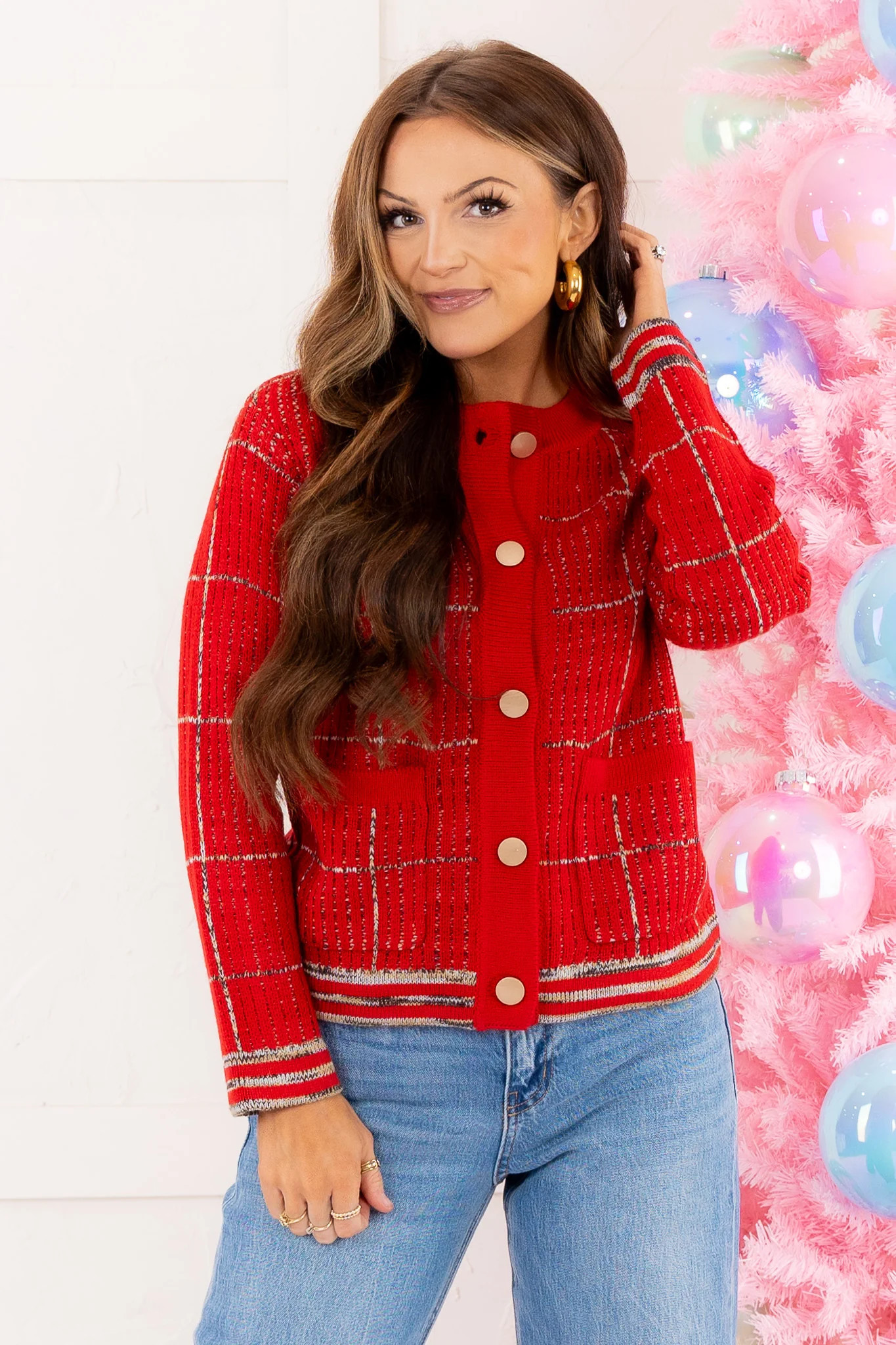 Lady In Red Cardigan - FINAL SALE | The Willow Tree