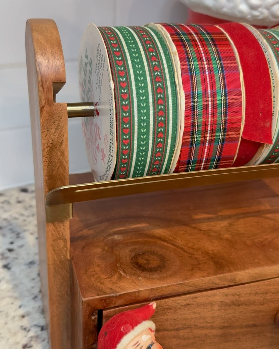 This ribbon holder is perfection! I’ve added my vintage ribbons and gift tags to complete  my gift wrapping station! 

#LTKHome #LTKHoliday #LTKGiftGuide