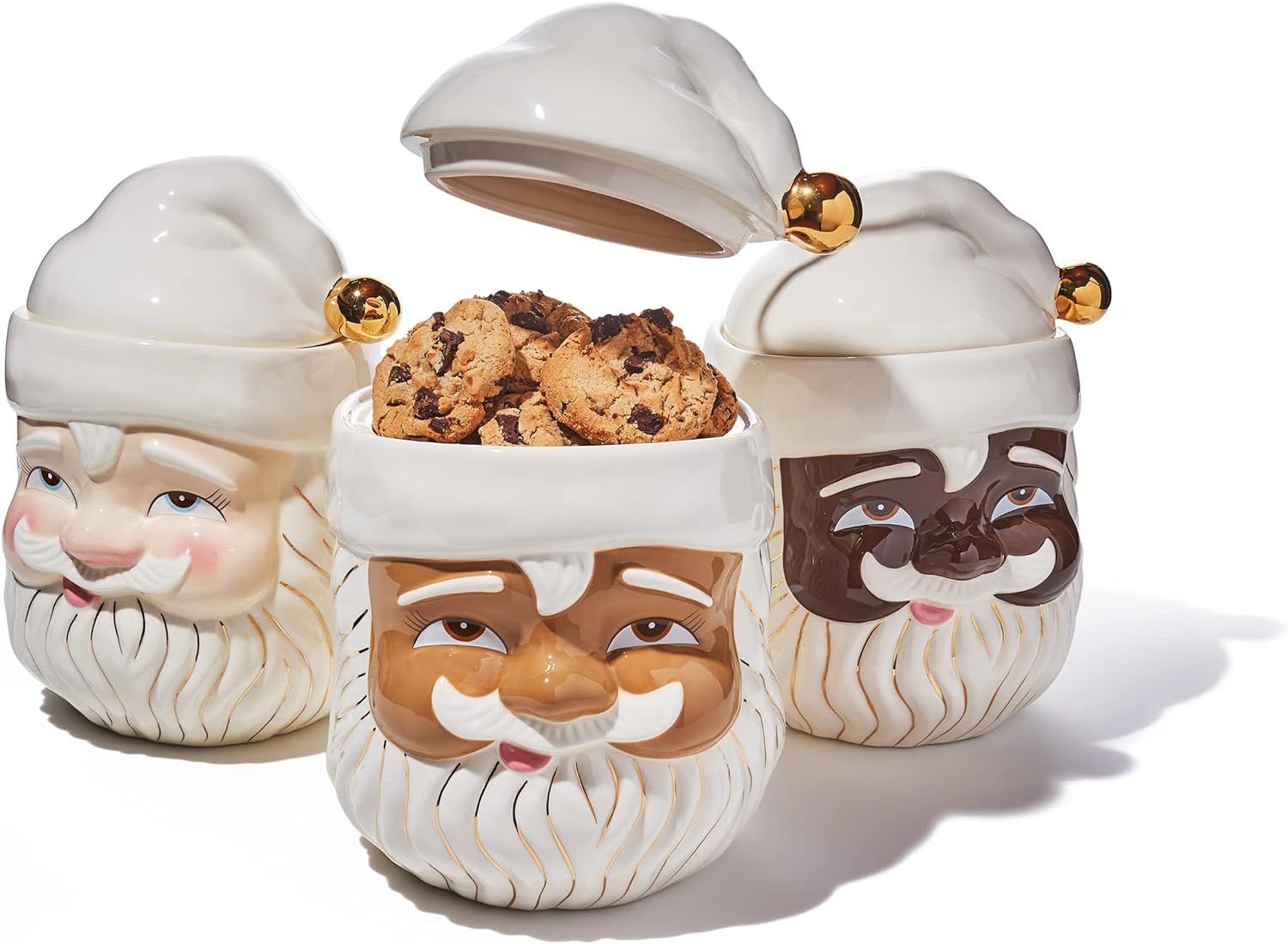 Glitterville Papa Noel Cookie Jar in Black | Hand Painted and Glazed | Collectable | Amazon (US)