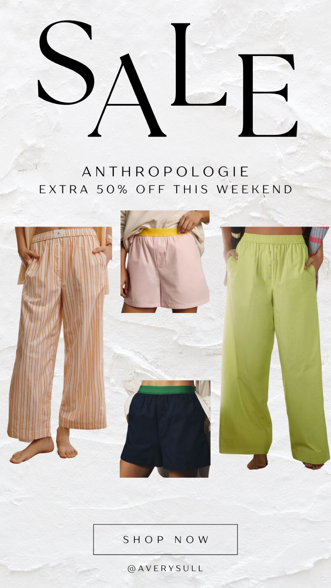 Fun boxer shorts and pants on sale at Anthropologie! An extra 50% off this weekend! All under $50❗️❗️❗️








Lounge pajama casual summer spring beachy 

#LTKstyletip #LTKsalealert #LTKfindsunder50