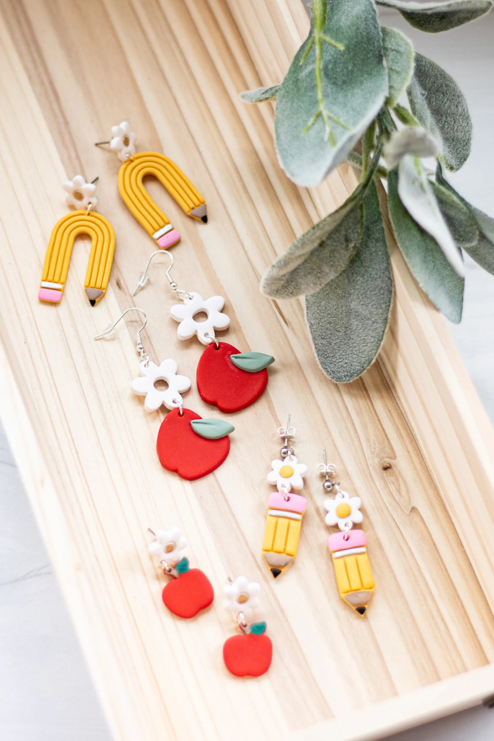 Flower Teacher Collection Teacher Earrings Polymer Clay Earrings Earrings Handmade Hypoallergenic... | Etsy (US)