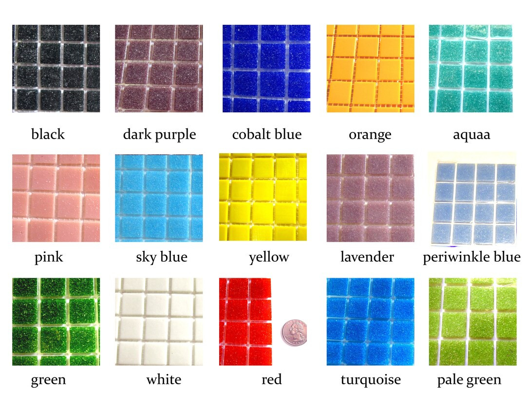 25 Square Mosaic Tiles, Vitreous Glass Mosaic Tiles, Tile Mosaic Supplies, Square Glass Tiles, Sq... | Etsy (US)