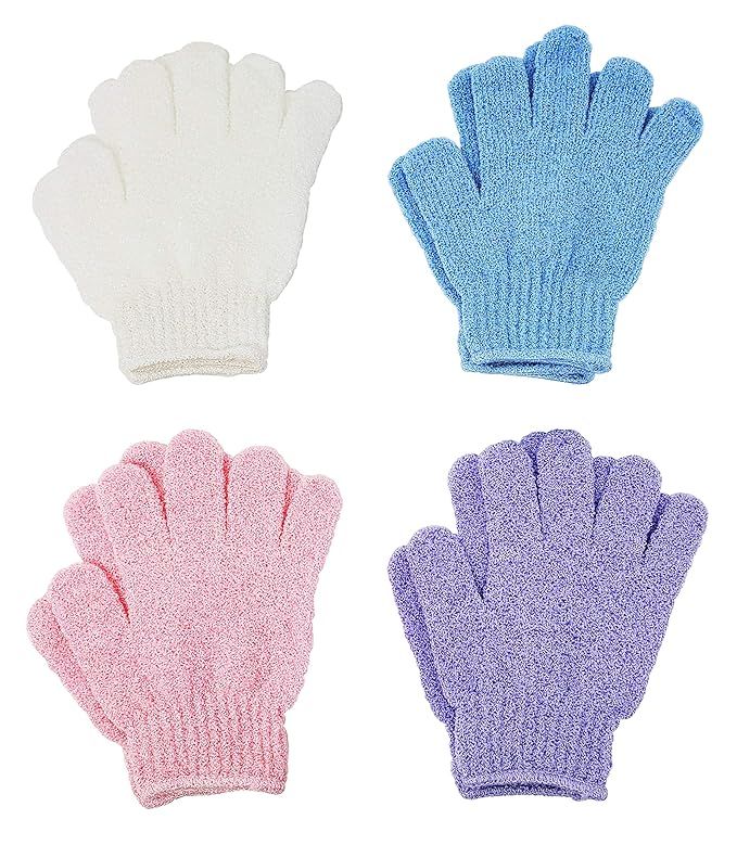 ATB 4 Pairs Exfoliating Gloves - Premium Scrub Wash Mitt for Bath or Shower - Luxury Spa Exfoliat... | Amazon (US)
