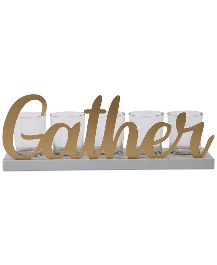 Home Essentials Gather 5-Cup Votive Holder with Wood Base & Reviews - Candle Holders - Home Decor... | Macys (US)