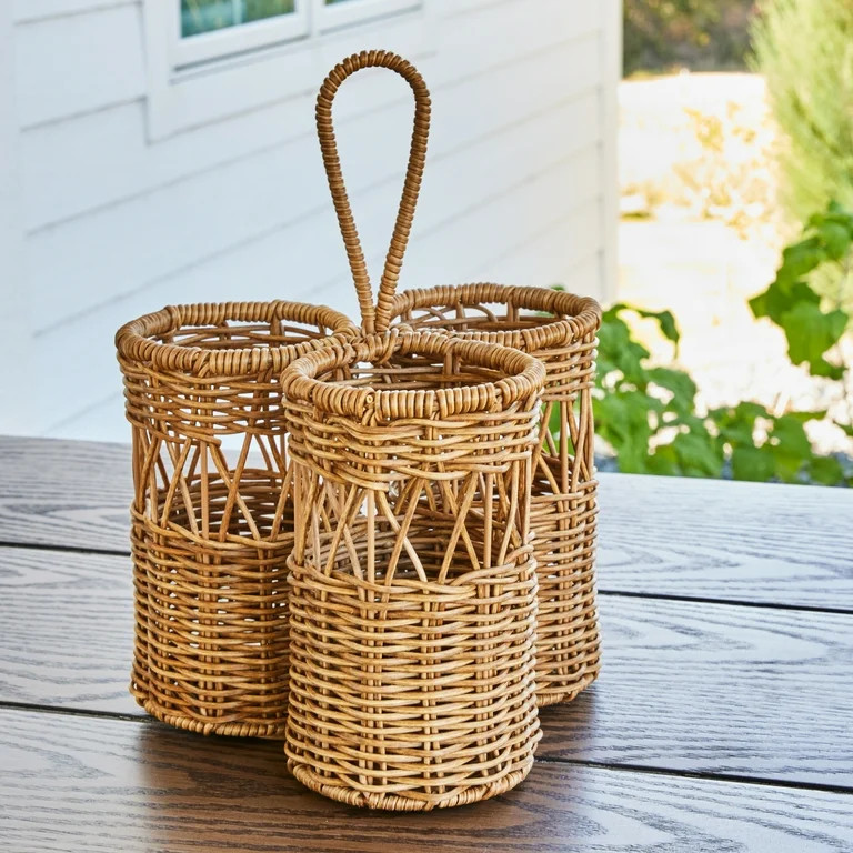 Better Homes & Gardens Rattan Wine Caddy | Walmart (US)
