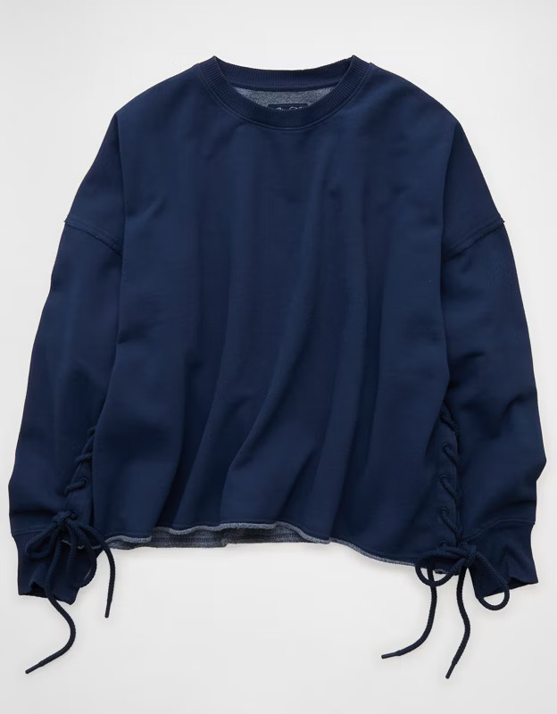 AE Side Lace-Up Sweatshirt | American Eagle Outfitters (US & CA)