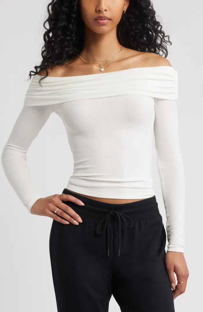 Rib Off the Shoulder Top | Nordstrom