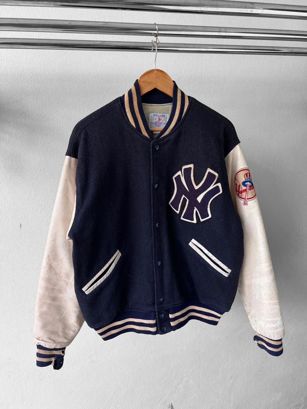 Vintage 🔥TRASHED VINTAGE MLB NEW YORK YANKEES TEAM VARSITY JACKET | Grailed | Grailed