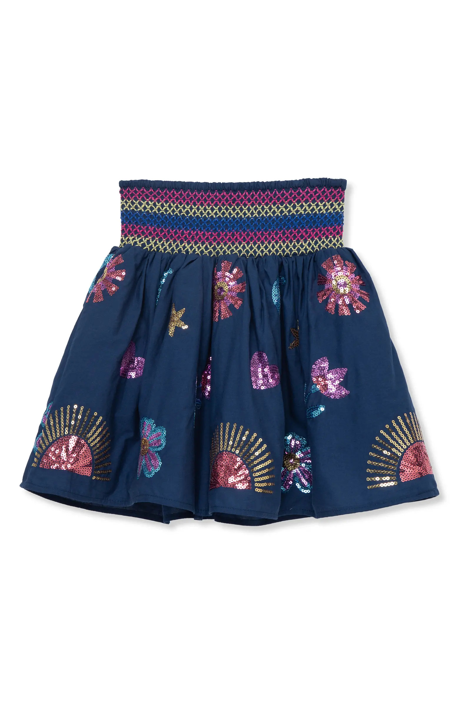 Kids' Sequin Appliqué Smocked Waist Skirt | Nordstrom