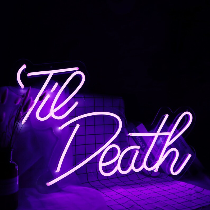 Custom Neon Sign 'Til Death Neon Sign Bedroom Custom Neon Light Led Custom Light Neon Wall Decora... | Etsy (US)