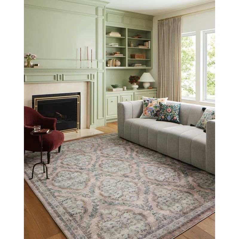 Rifle Paper Co. x Loloi Courtyard Blush Area Rug feat. CloudPile | Wayfair North America