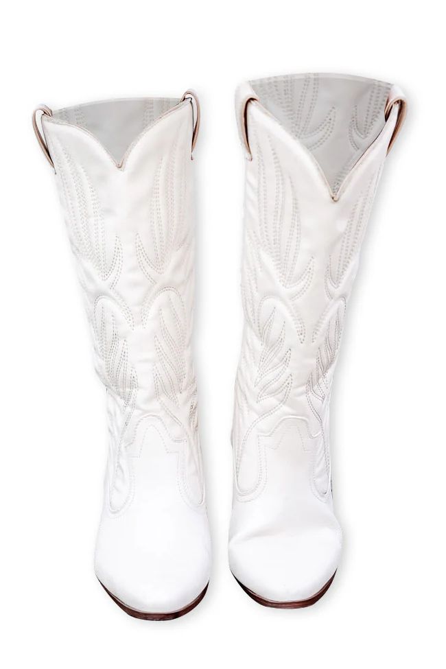 Dixie Cream Western Boots | Pink Lily
