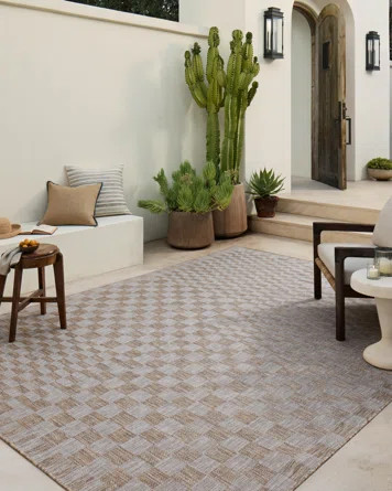 Amber Lewis x Loloi Indoor / Outdoor Topanga Natural / Dove Area Rug | Wayfair North America
