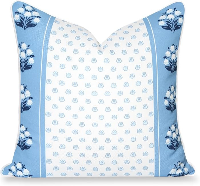 Hofdeco Premium Coastal Hampton Patio Indoor Outdoor Throw Pillow Cover Only, 20"x20" Water Repel... | Amazon (US)
