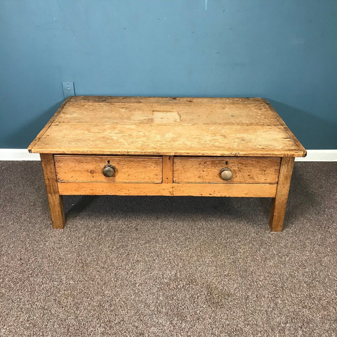 Antique Rustic Quebec Pine Coffee Table | Etsy (US)