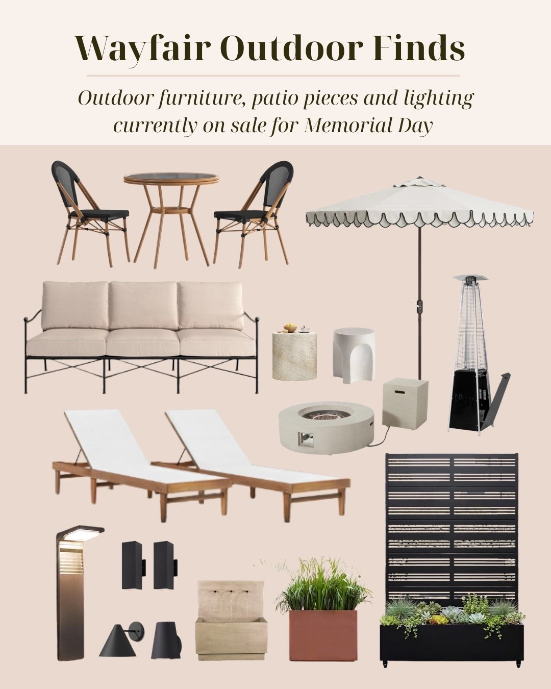 Outdoor finds currently marked down and included in the Memorial Day Sale - patio seating, umbrella, outdoor lightings, lounge chairs and other outdoor furniture pieces I’ve used and been saving lately. Linked everything here.

#MemorialDaySale

#LTKHome #LTKSaleAlert
