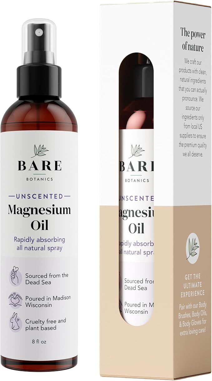 Bare Botanics Pure Magnesium Oil Spray from The Dead Sea 8oz Unscented | Rapidly Absorbing | Hand... | Amazon (CA)