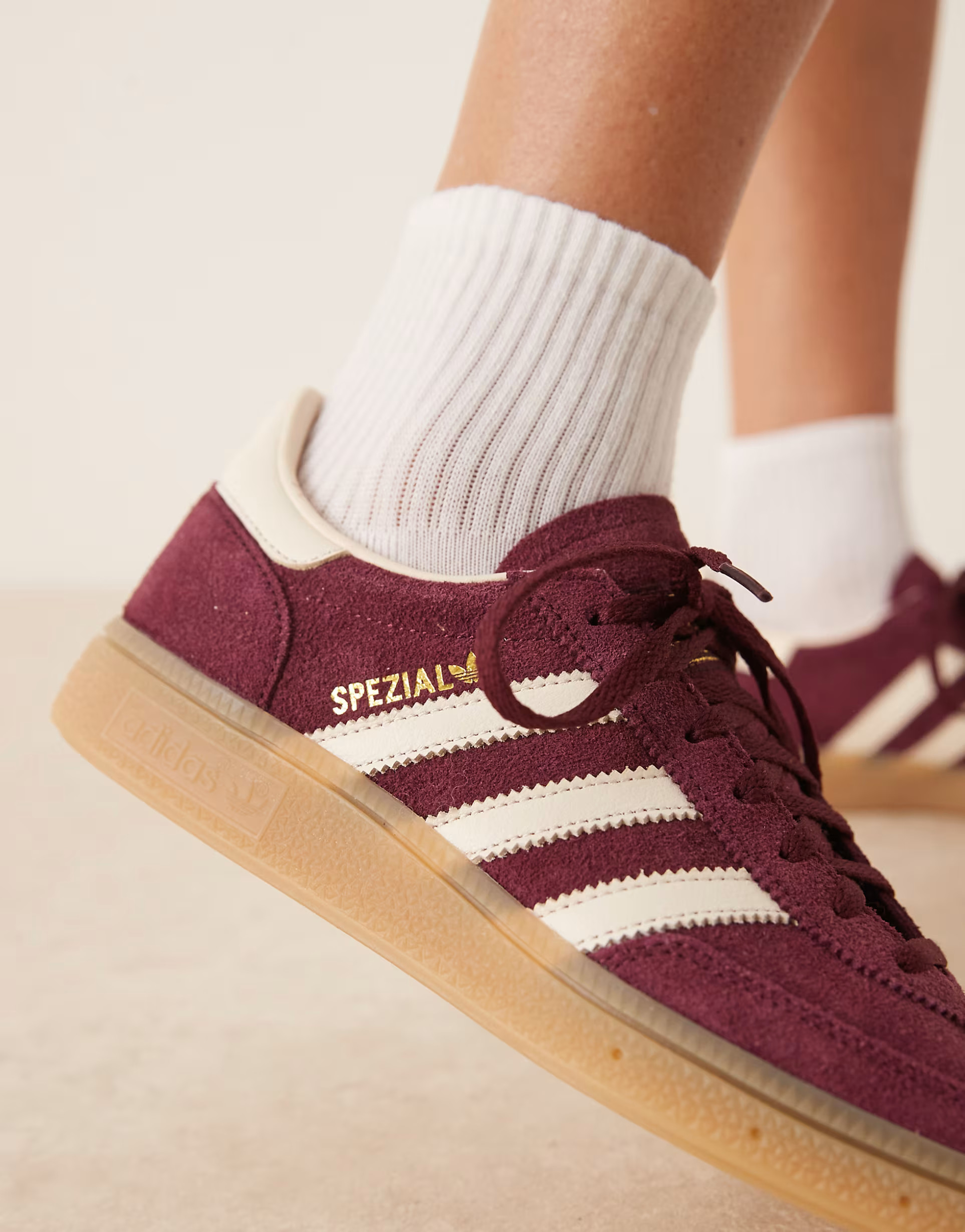 adidas Originals Handball Spezial trainers in maroon and cream with gum sole | ASOS (Global)