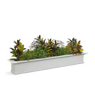 Yorkshire 72 in. x 12 in. Self Watering White Vinyl Window Box | The Home Depot