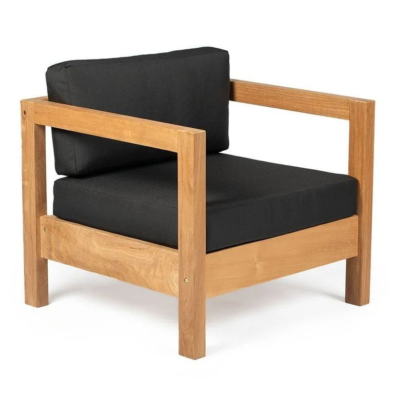 Ash & Ember Grade A Teak Sierra Armchair with Black Cushions | Walmart (US)