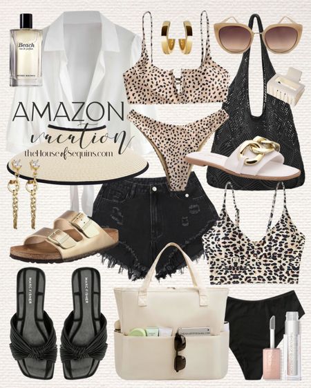 Shop these Amazon vacation outfit and resort wear finds! Resortwear travel looks, Leopard bikini , swimsuit coverup, cutoff denim shorts, Marc Fisher sandals, beach bag, woven tote, Birkenstock sandals, sun hat, and more! 

Follow my shop @thehouseofsequins on the @shop.LTK app to shop this post and get my exclusive app-only content!

#liketkit #LTKMostLoved
@shop.ltk
https://liketk.it/4vsK5

#LTKswim #LTKtravel