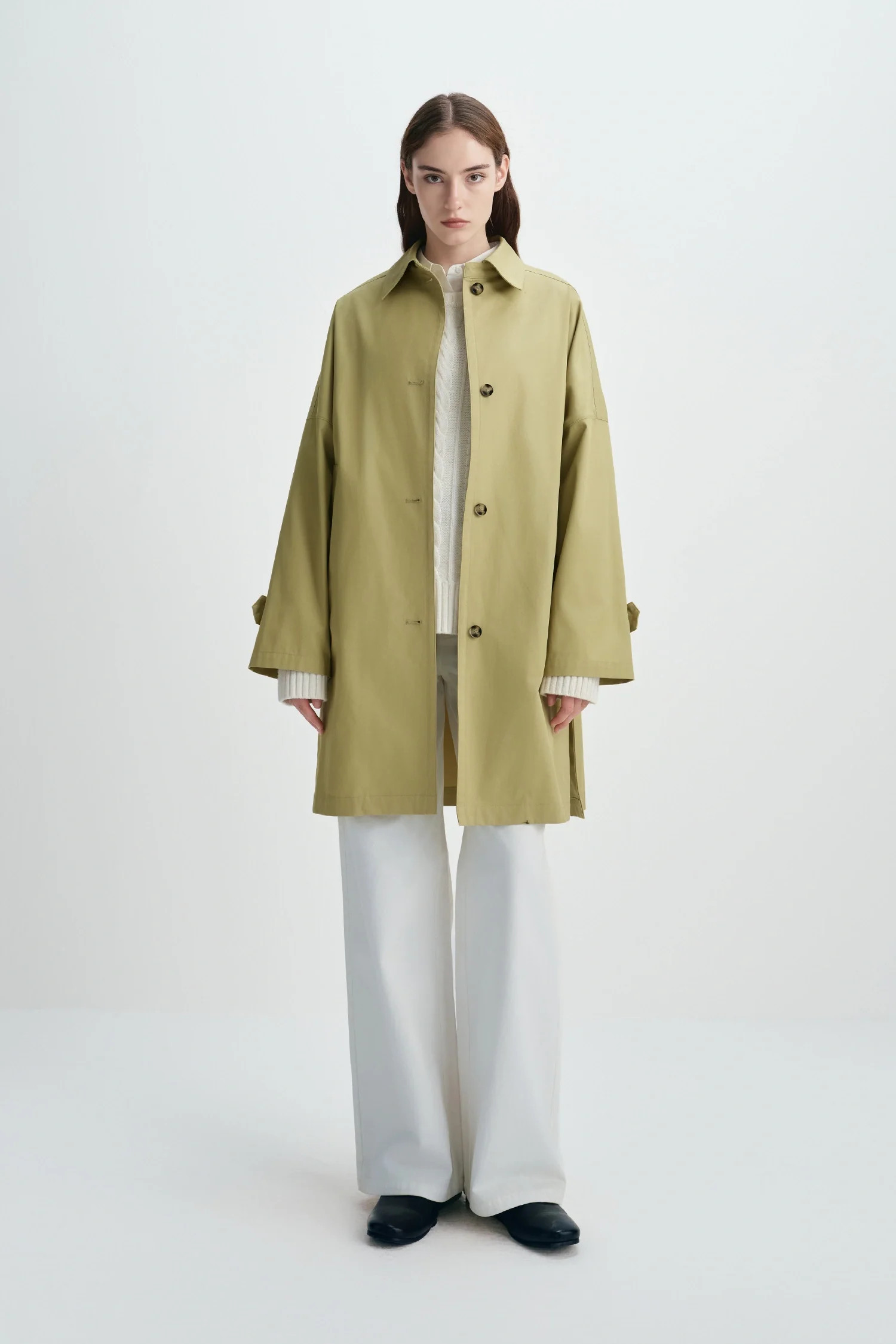 Provenance Oversized Khaki Jacket | Midi Utility Outerwear | Rue Sophie