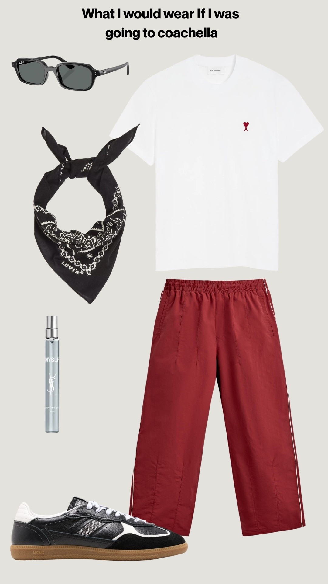 If you want a simple fit that still pops—this is it. Clean white tee, statement red pants, and sneakers with a bandana for that festival vibe. Minimal effort but guaranteed compliments.

Hashtags:
#mensoutfits #coachellastyle #streetstylemen #casualfit #summeroutfits #mensfashiontips #outfitinspiration #redpants #sneakerstyle #festivaloutfit #mensfashiondaily #ltkfashion #simplefits #styleideas

#LTKgrwm #LTKMens #LTKFestival