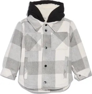 Kids' Faux Shearling Lined Plaid Shacket | Nordstrom Rack