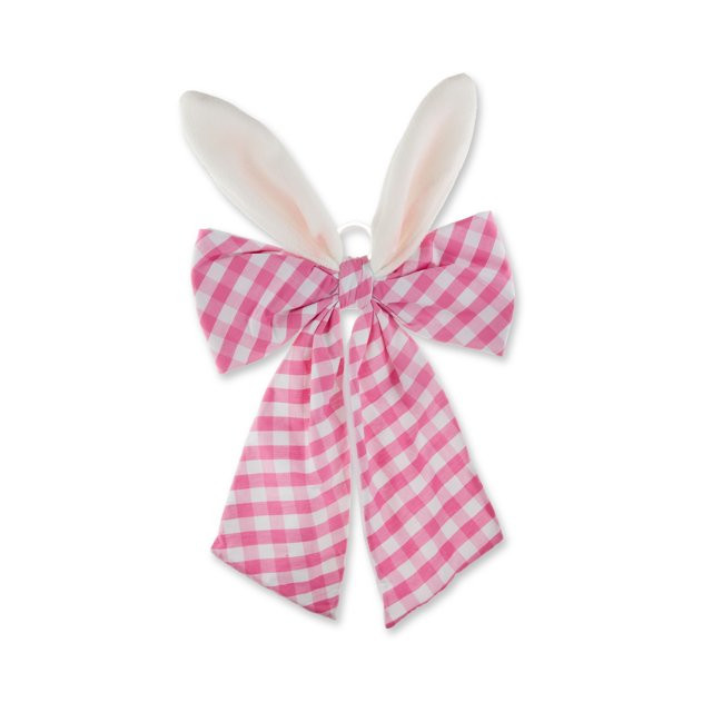 Easter Pink Plaid Bow with Bunny Ears Decor, 24 in, by Way To Celebrate | Walmart (US)