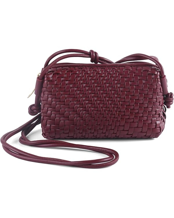 Crossbody Bag For Women Hand Woven Vegan Leather Zip Small Crossbody Bags Shoulder Bag Sling Cros... | Amazon (US)