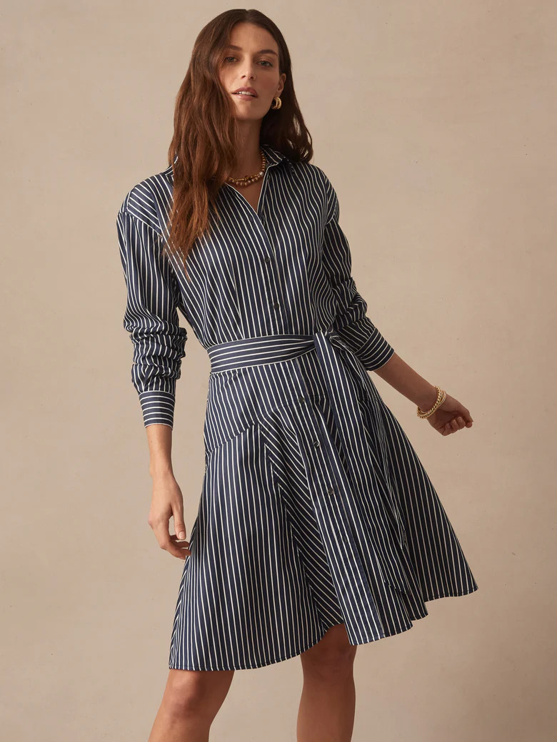 Navy/White Stripe Mary Dress | Women's Dresses | J.McLaughlin | J.McLaughlin