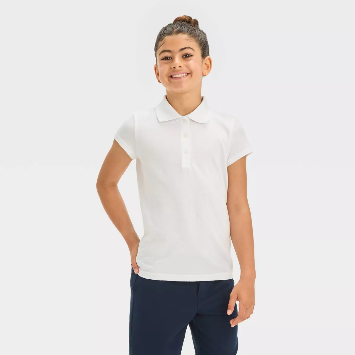 Girls' Short Sleeve Jersey Uniform Polo Shirt - Cat & Jack™ | Target